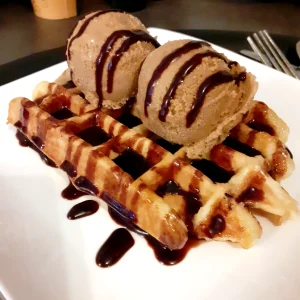 Gaufre Liegeoise glacée nappage chocolat